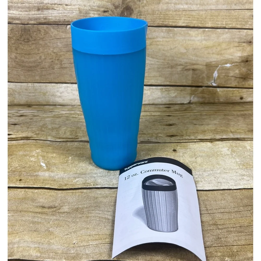 Tupperware Commuter Mug Thermal Coffee Mug 12oz To Go Eco 360° Blue